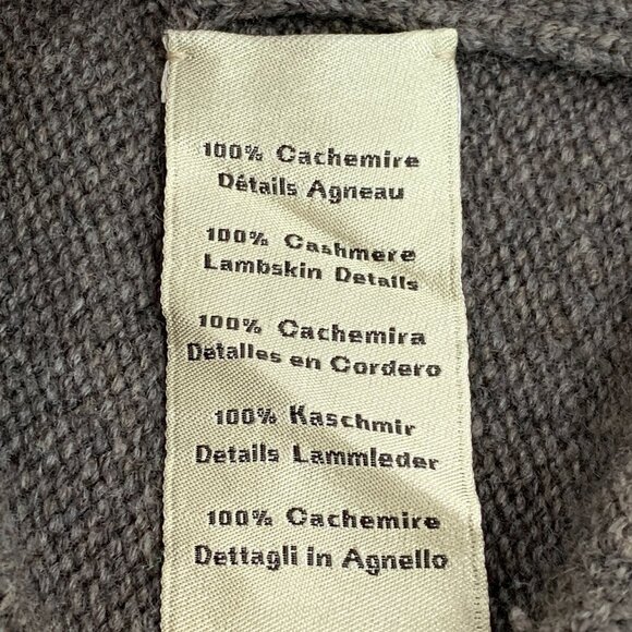 IM0280 Hermes Hermes dark brown horse whip embroidered design cashmere round nec - Picture 7 of 8